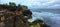 mounds of rock towering on the edge of the open sea 2