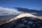 Mount Acuto at sunset in winter, Umbria, Apennines, Italy