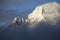 Mount Ama Dablam in The Dramatic Clouds. Himalaya Mountain Range.