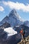 Mount Ama Dablam hiker glacier himalaya mountain