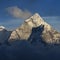 Mount Ama Dablam just before sunset. View from Zonglha, Everest