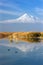 Mount Ararat reflection in the lake