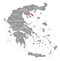 Mount Athos red highlighted in map of Greece