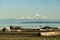 Mount Baker in Washington state view from Canada on an autumn day