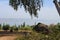 Mount of Beatitudes Church of The Beatitudes with view on Sea of Galilee, Israel