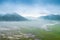 Mount Bromo crater under morning cloudy sky East Java, Indonesia