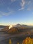 Mount Bromo volcano Gunung Bromo at Sunrise with Blue Sky Background in Bromo Tengger Semeru National Park, East Java, Indonesia