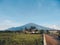 Mount Ceremai seen from Kramat Village, the highest mountain in West Java