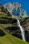Mount Cervino and waterfall, Aosta Valley