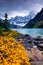 Mount Chephren and Chephren Lake in Banff National Park, Canada