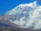 Mount Damavand and clouds , Alborz mountains Iran