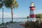 Mount Dora, Florida small lighthouse on a lake at Gilbert park