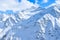 Mount Elbrus with ski slopes. Caucasus snowy mountains. Alpine skiing in the fresh air. skiers in the snow. mountain snowy landsca