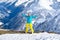 Mount Elbrus with ski slopes. Caucasus snowy mountains. Alpine skiing in the fresh air. skiers in the snow. mountain snowy landsca