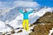 Mount Elbrus with ski slopes. Caucasus snowy mountains. Alpine skiing in the fresh air. skiers in the snow. mountain snowy landsca