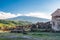 Mount Etna from Lauria Castle in Castiglione di Sicilia, Italy