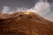 The Mount Etna slowly erupting in Sicily, Italy.