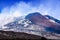 Mount Etna summit where vent smoke ready to erupt