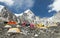 Mount Everest base camp, tents and prayer flags