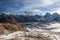 Mount Everest and Gokyo lake panoramic landscape.