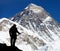 Mount Everest from Kala Patthar and silhouette of man