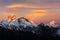 Mount Everest, Lhotse and Makalu sunset view