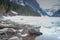 Mount fairview, partly frozen lake, Lake Louise Banff National Park, Alberta Canada
