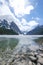 Mount fairview, partly frozen lake, Lake Louise Banff National Park, Alberta Canada