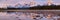 Mount Fryatt and Whirlpool Peak with the Athabasca River at sunrise, Jasper National Park