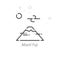 Mount Fuji, Japan Vector Line Icon, Symbol, Pictogram, Sign. Light Abstract Geometric Background. Editable Stroke