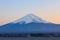 Mount Fuji and lake kawaguchi at sunset