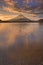 Mount Fuji and Lake Shoji in Japan at sunrise