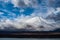 Mount Fuji and majestic sky taken from Lake Yamanaka