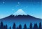 Mount Fuji at night scene famous landmark of Japan