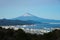 Mount Fuji and Shimizu Port in winter