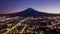 Mount Fuji on sunset at Fujiyoshida city, Yamanashi, Japan. mt. fujisan hyperlapse by drone.