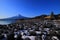 Mount Fuji of winter and blue sky from Lake Kawaguchi Japan