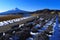 Mount Fuji of winter scene from Lake Kawaguchi Japan