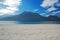 Mount Hibok Hibok with sea beach and sands at white island