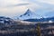 Mount Hood in Oregon covered with snow USA