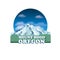 mount hood of oregon state. Vector illustration decorative design