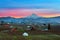 Mount Hood over Hood River at Sunset