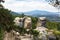 Mount Jested and sandstone rock city czech paradise