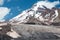 Mount Kazbek 5047m at Gergeti Glacier. a famous landscape in Kazbegi, Mtskheta-Mtianeti, Georgia