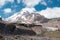 Mount Kazbek 5047m at Gergeti Glacier. a famous landscape in Kazbegi, Mtskheta-Mtianeti, Georgia