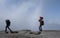 Mount Kilimanjaro / Tanzania: 5 January 2016: porters carry equipment and material from Barranco Camp to Barafu Camp on Mount