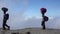 Mount Kilimanjaro / Tanzania: 5 January 2016: porters carry equipment and material from Barranco Camp to Barafu Camp on Mount