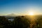 The mount Kinabalu with beautiful and mesmerizing sunrise