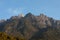 Mount Kinabalu with blue sky at Kundasang, Sabah, East Malaysia