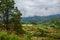 Mount Kinabalu view, villages at the foothill of the mountain. Sabah, Borneo, Malaysia